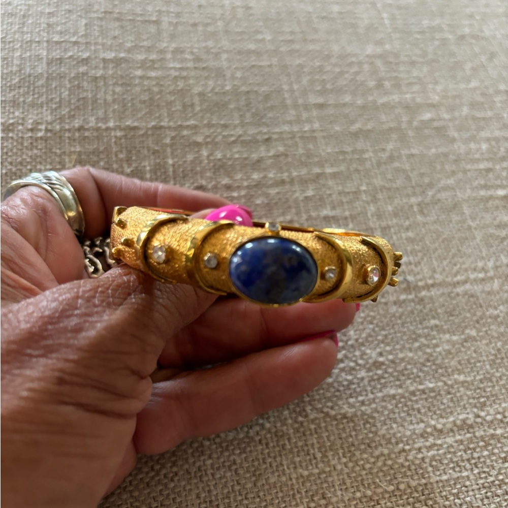 Lapis gold faux diamond bangle - Picture 1 of 7